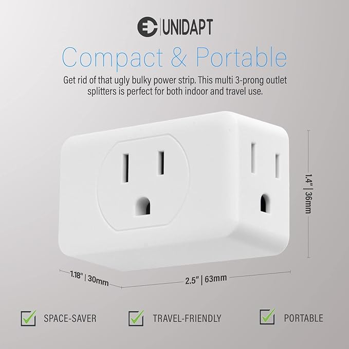 Unidapt Multi Plug Outlet Extender 2 Pack - Image 3