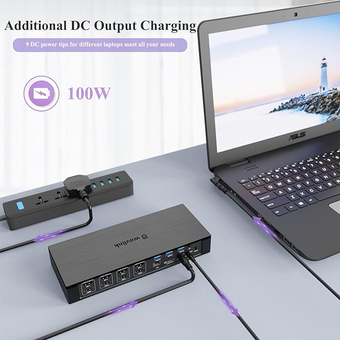 USB C Docking Station, 20-in-1 Universal Displaylink Dock Quad 4K Dual 5K@60Hz - Image 4