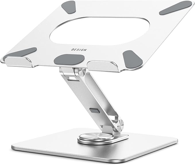 BESIGN LSX7 Laptop Stand with 360 Rotating Base, Ergonomic Adjustable Notebook by BESIGN