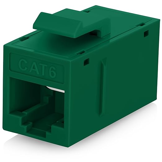 Everest Cat6 RJ45 Keystone Coupler in Green by EverestMediaSolutions