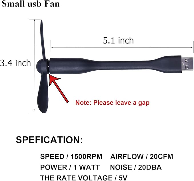 Mini USB Fan, Portable Pocket Fan USB-A Powered Little Cooler, Quiet Operation - Image 4