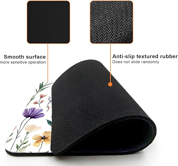 Mouse Pad, Cute Purple Wildflowers Mouse Pads - Image 3