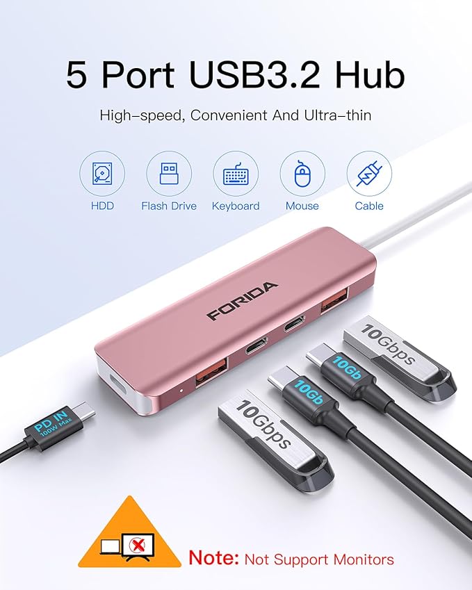 USB C Hub, 10Gbps USB 3.1 Adapter - Image 5