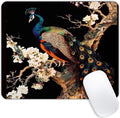 Square Mouse Pad Colorful Peacock on a Tree Branch-1, Gaming Mouse Pads by Goodsprout