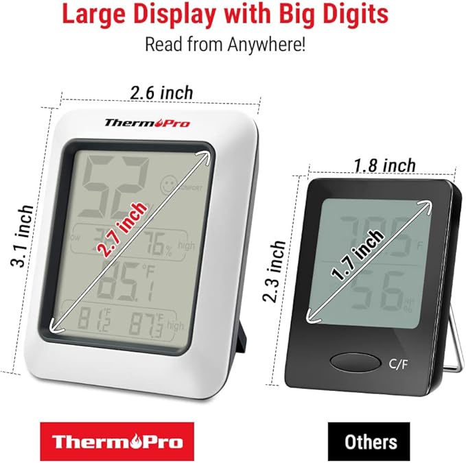 ThermoPro TP50 Digital Hygrometer Indoor Thermometer Room Thermometer and - Image 6