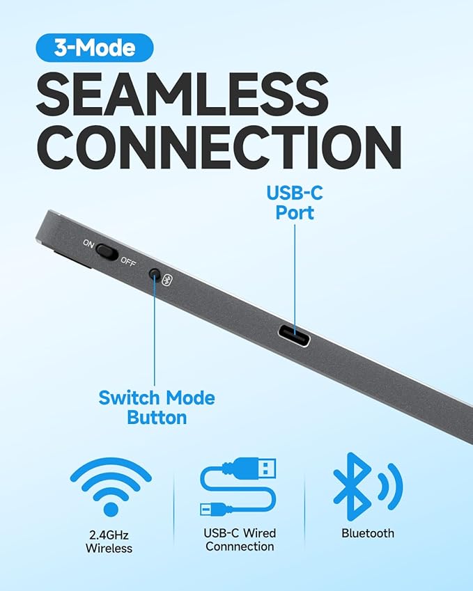 Wireless Bluetooth Trackpad for Windows 10/11, 3-in-1 Connectivity Modes - Image 4