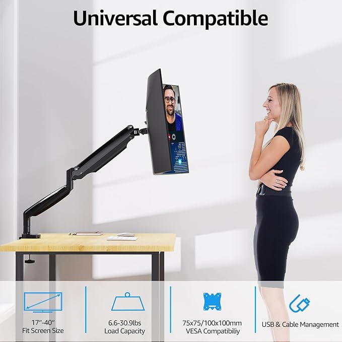 MOUNTUP Ultrawide Monitor Arm for Max 40 Inch Screen, Heavy Duty Monitor Desk - Image 3