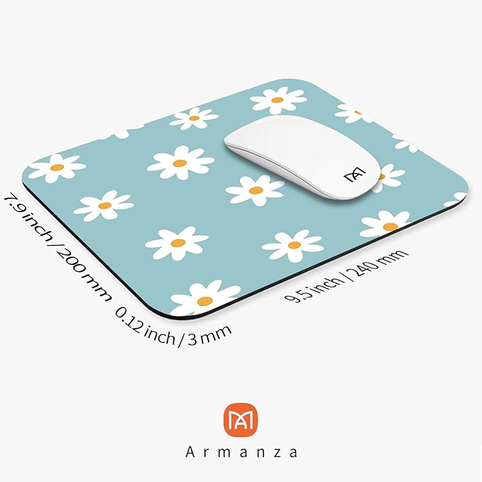 Square Mouse Pad Little Daisy, Personalized Premium-Textured Custom Mouse Mat - Image 2