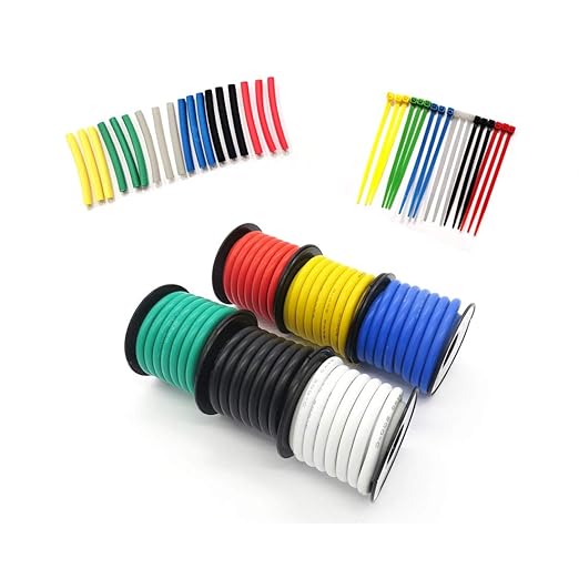 Fermerry 18 AWG Stranded Wire Spool 50ft Each 6 Colors Flexible 18 Gauge by Fermerry+Technology++