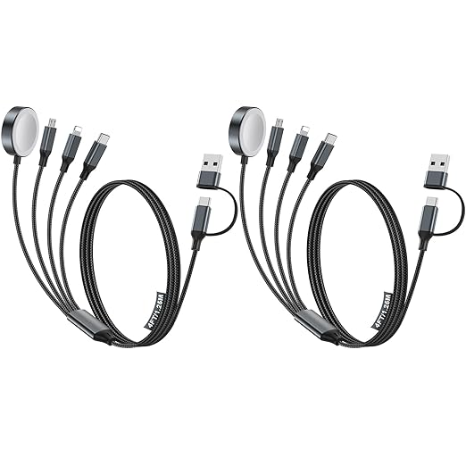 4-in-2 Multi Charging Cable for Apple Watch Charger/Samsung/iPhone Charger by HitfineLLC