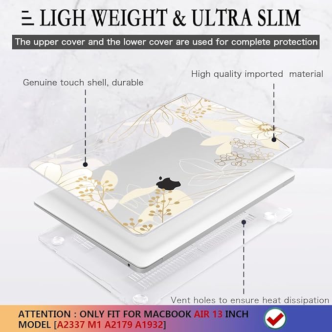 CISSOOK for MacBook Air 13 inch Case 2021 2020 2019 2018 Release Model A2337 - Image 4