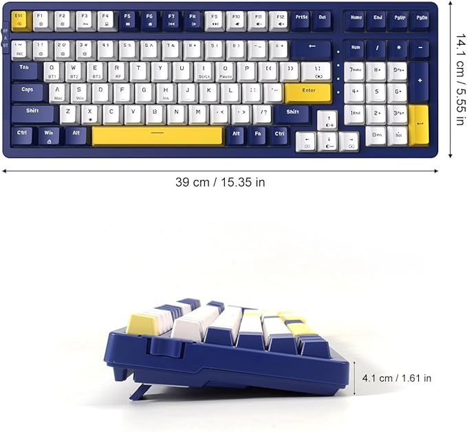 Wireless Mechanical Keyboard, Triple Mode 2.4G/USB-C/BT Gaming Keyboards 100 - Image 7