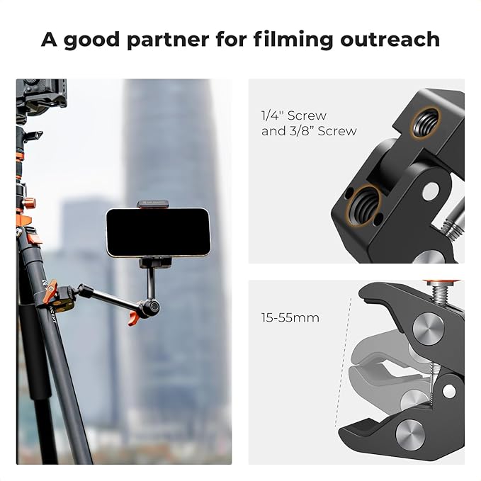 K&F CONCEPT 9.8" Magic Arm Clamp Kit - Image 3