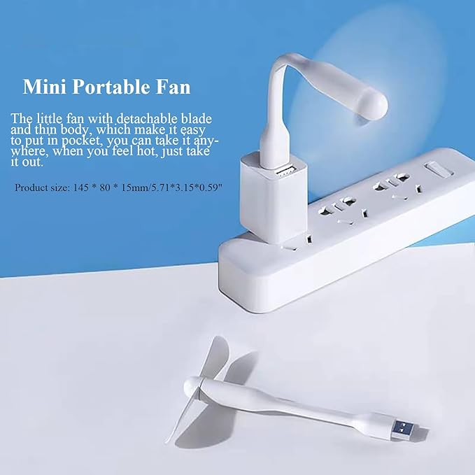 Mini USB Fan, Portable Pocket Fan USB-A Powered Little Cooler, Quiet Operation - Image 7