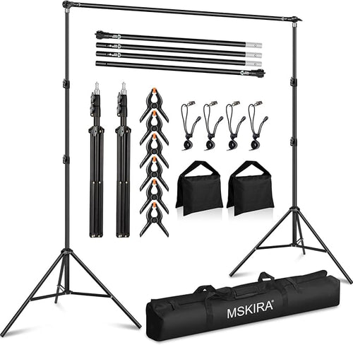 10 x 6.9 Ft Photo Backdrop Support Stand, MSKIRA Adjustable Background Stand by MSKIRA