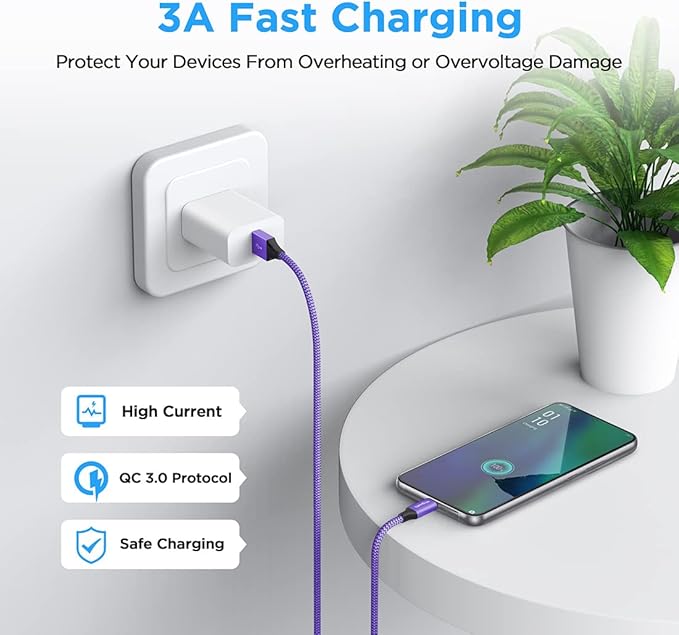 etguuds 4ft USB A to USB C Cable 3A Fast Charging, - Image 3
