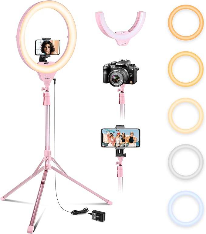Aureday 14'' Pink Selfie Ring Light by Aureday