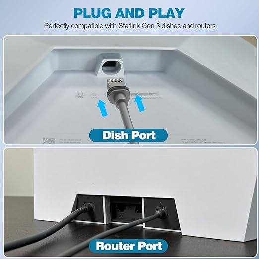 32.8FT Starlink-Cable Gen 3, Replacement-Ethernet-Cable, Satellite Internet - Image 4