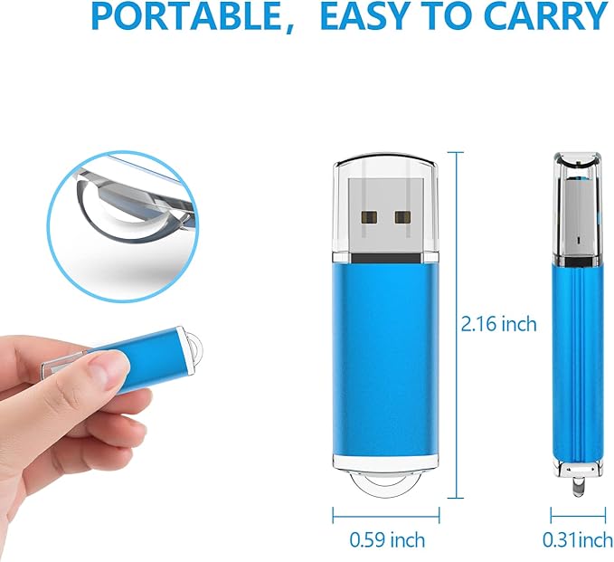 KOOTION 1GB Flash Drive 10 Pack USB 2.0 Memory Stick Capped Jump Drive Thumb - Image 2