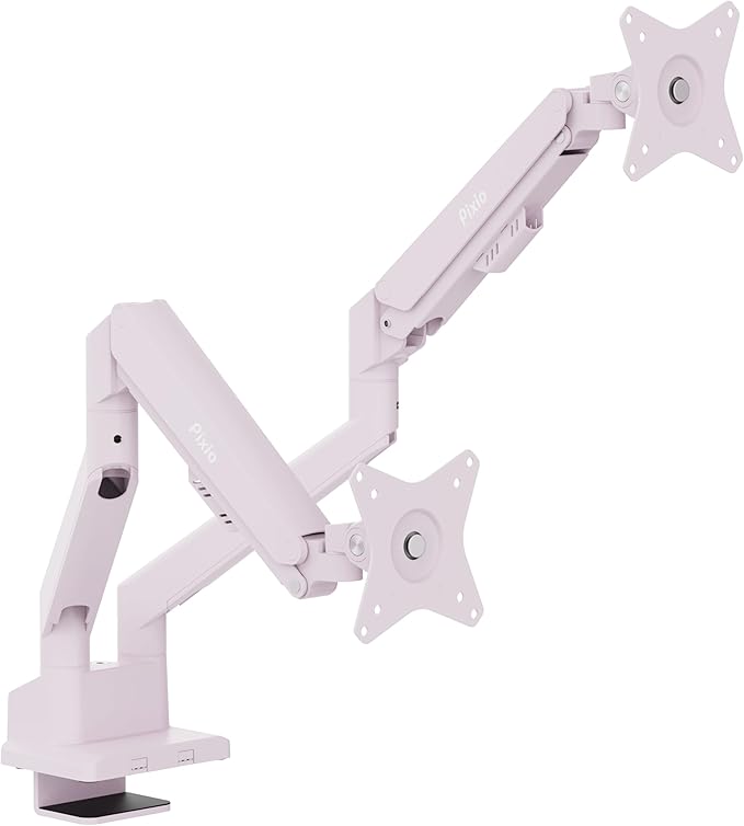 Pixio PS1D Wave Pink Dual Monitor Arm Stand Desk Mount by Pixio