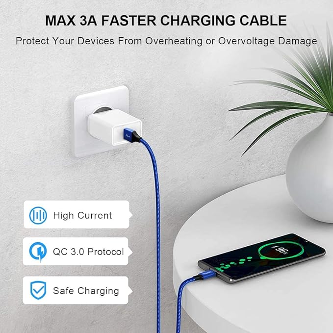 etguuds 6.6ft USB A to USB C Cable 3A Fast Charging, - Image 4