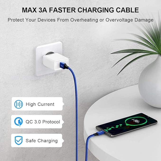 etguuds 4ft USB A to USB C Cable 3A Fast Charging, - Image 4
