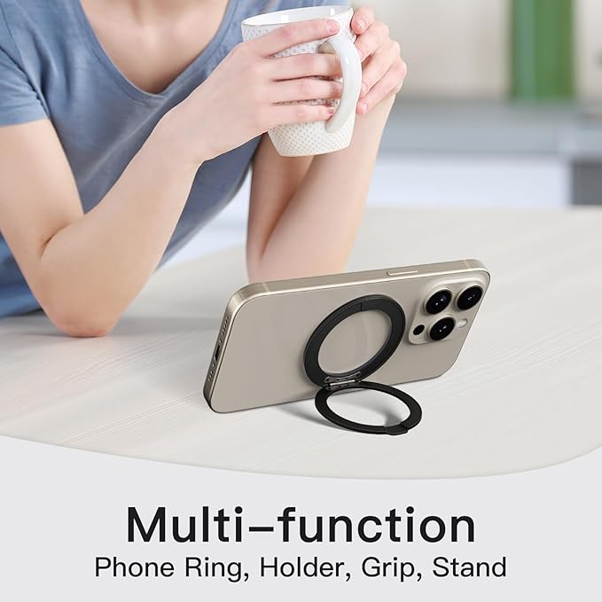 COOLQO 2Pcs 360 Spin Cell Grip Ring Phone Stand Magnetic Holders - Image 7
