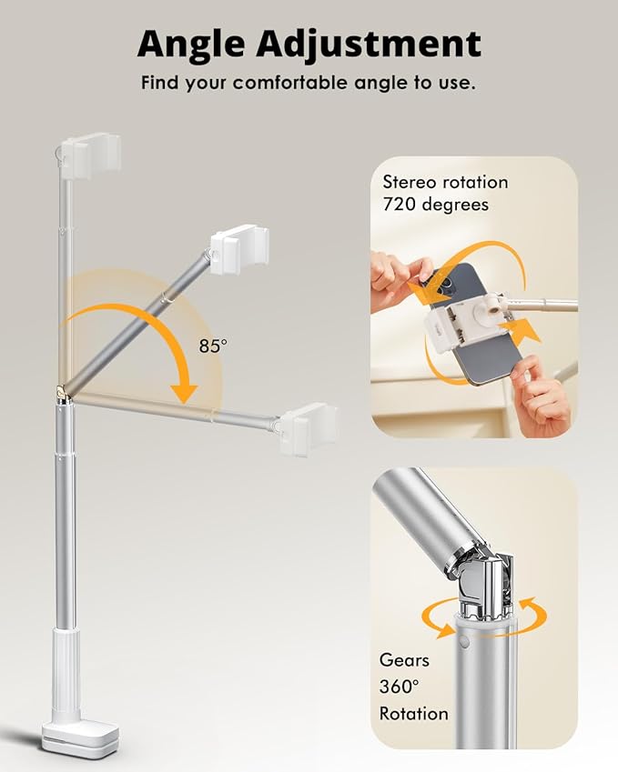 Phone Holder for Bed, 360° Rotation Cell Phone Stand, Flexible Long Arm - Image 3