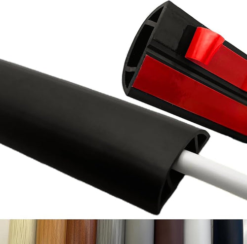 10ft Self Adhesive Floor Cord Cover, Cable Cavity:0.61" x 0.32", Heavy Duty by Unknown