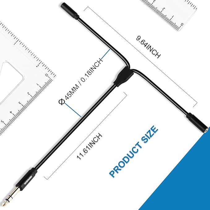 HOSONGIN 1/4 inch TRS to Dual 3.5mm Female Y Cable, Compatible - Image 6