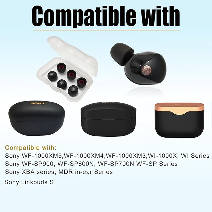 Memory Foam Tips for Sony WF-1000XM5 Earbuds Tips for WF-1000XM5 WF-1000XM4 - Image 6