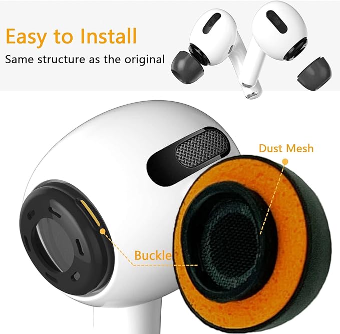 Memory Foam Tips for AirPods Pro, Upgraded Memory Foam&Silicone Hybrid Ear Tips - Image 2