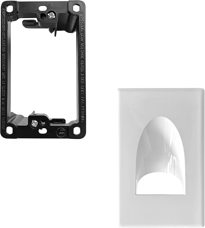 BestMounts - 1 Pack In Wall Cable Management 1-Gang Recessed Snap-ON Low by BestMounts