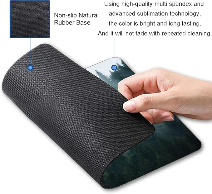 Mouse Pad, Fog Forest Mouse Mat, Waterproof Non-Slip Rubber Base MousePads - Image 2