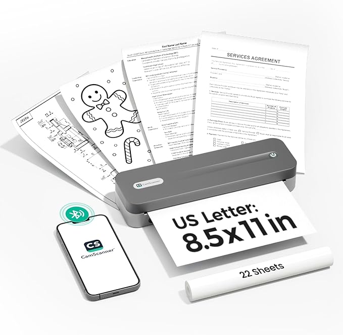 P1 Pro Thermal Printer, Large Format Portable Bluetooth Inkless Printer by CamScanner