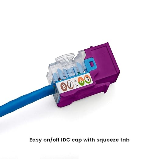 trueCABLE Cat5e Keystone Jack, Unshielded, 90 Degree Punch-Down, PoE++ 100W - Image 5