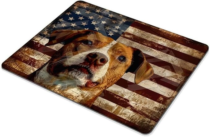 Square Mouse Pad National Flag and Cute Smiling Dog-4, Gaming Mouse Pads - Image 6