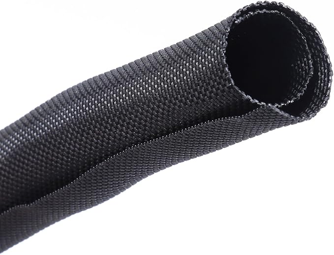 Black Braided Cable Management Sleeves Wire Loom Tubing Cord Protector - Image 9