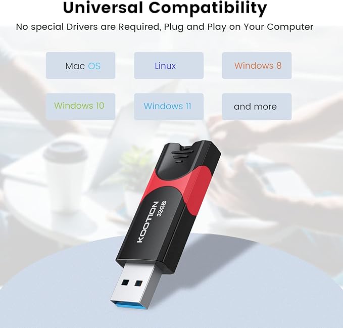 32GB USB 3.0 Flash Drive 10 Pack KOOTION Thumb Drive 3.0 Retractable 32G Zip - Image 8