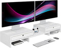 LAPTAIN Monitor Stand with 2 Drawers, Dual Monitor Stand Riser with Adjustable by LAPTAIN