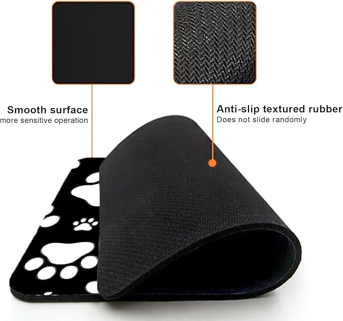 Mouse Pad, Cute White Dog Paw Mouse Pads - Image 3