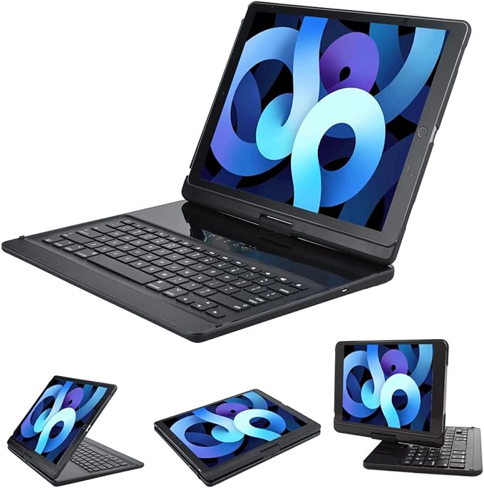 iPad pro 12.9 case with Keyboard 2017 2nd 2015 1st Generation, 360 Rotatable by LENRICH