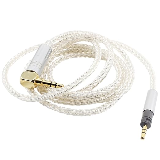 Youkamoo 3.5mm Right Angle 8 Core Silver Plated Copper Braided Replacement - Image 3