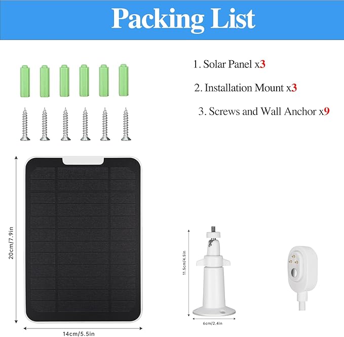 Upgrade 3 Pack 5W Solar Panel Charging Compatible - Image 7