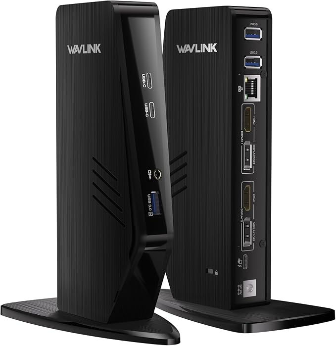 WAVLINK USB C Docking Station Dual Monitor, Dual 5K/4K@60Hz Displaylink Docking by WAVLINK%C2%AE