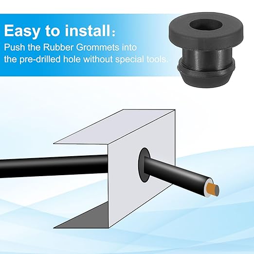 PATIKIL 7.5mm / 5/16 Inch Drill Hole, 3/16 Inch ID Rubber Grommets - Image 4