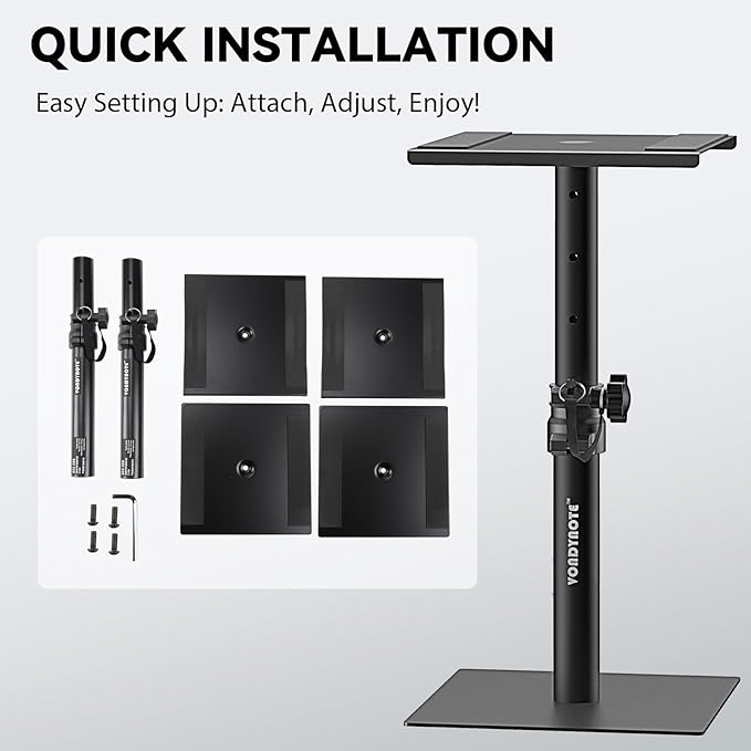 Set of 2 Desktop Studio Monitor Speaker Stands Bookshelf Speaker Stands - Image 5
