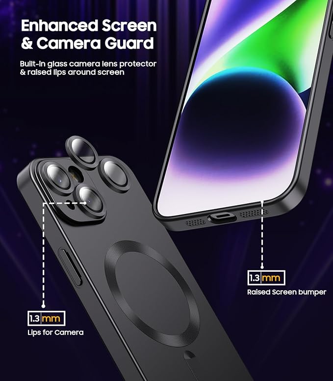 Magnetic for iPhone 14 Plus Case Slim Soft Silicone Bumper Shockproof Metallic - Image 3