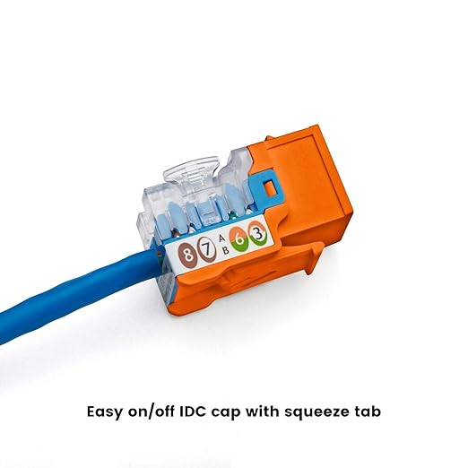trueCABLE Cat5e Keystone Jack, Unshielded, 90 Degree Punch-Down, PoE++ 100W - Image 5