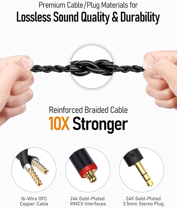 Vibes 201 Wired Earbuds in Ear Headphones, Noise Cancelling Bass Driven HiFi - Image 6